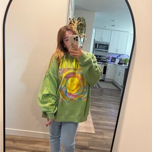 Urban Outfitters Green Graphic Sweatshirt